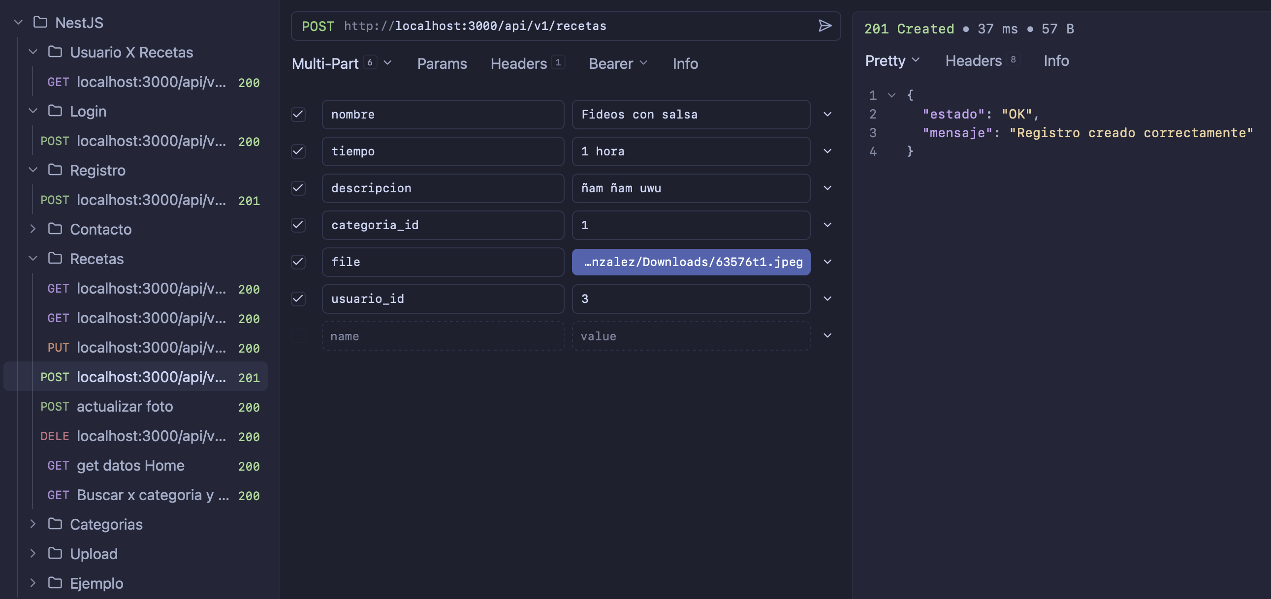Recetario API - NestJS